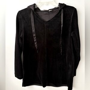 Black velour hooded top
